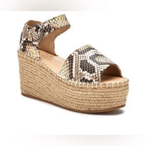 Coconuts by Matisse Flirty Brown Tan Animal Print Wedge Platform Sandals Shoes